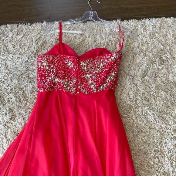 Pink and orange prom/grad dress with train - Picture 11 of 15